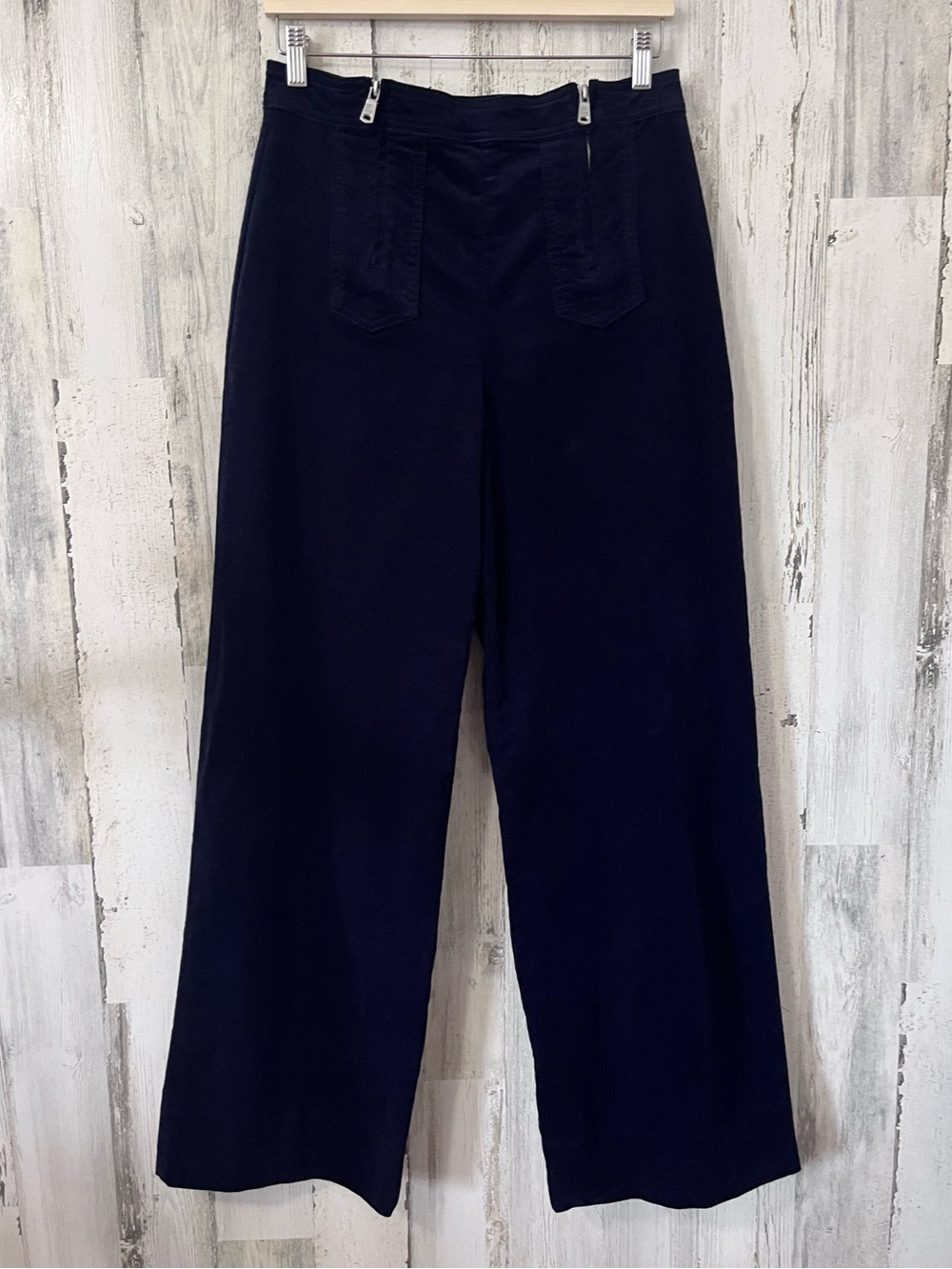 Avec Les Filles Navy Corduroy Wide-Leg High-Rise Pants size 8